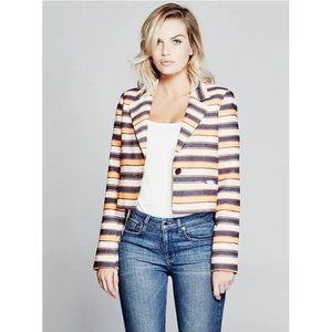 $248 Guess By Marciano Women’s Erin Cropped Striped Blazer Multicolored Size XS